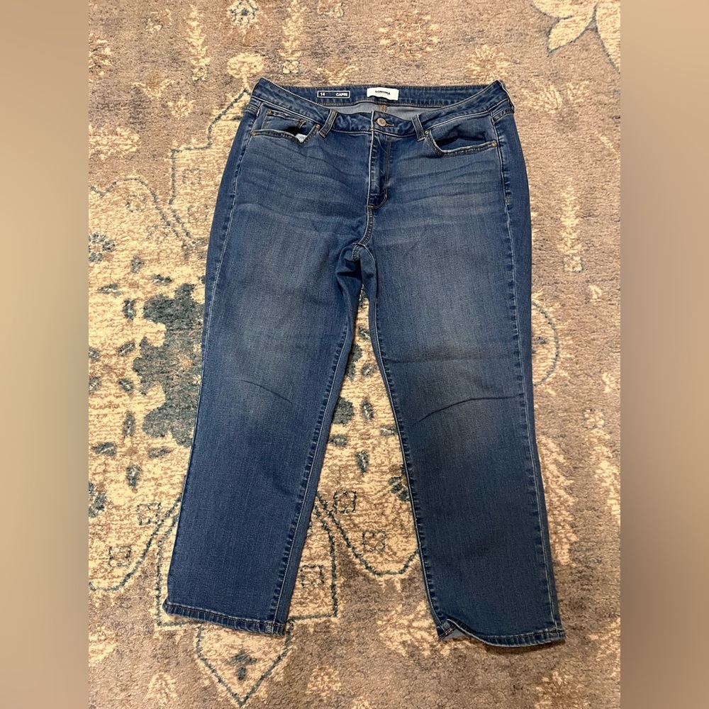 Sonoma Capri Jeans Women’s Size 14 Blue Denim Casual - SON-A